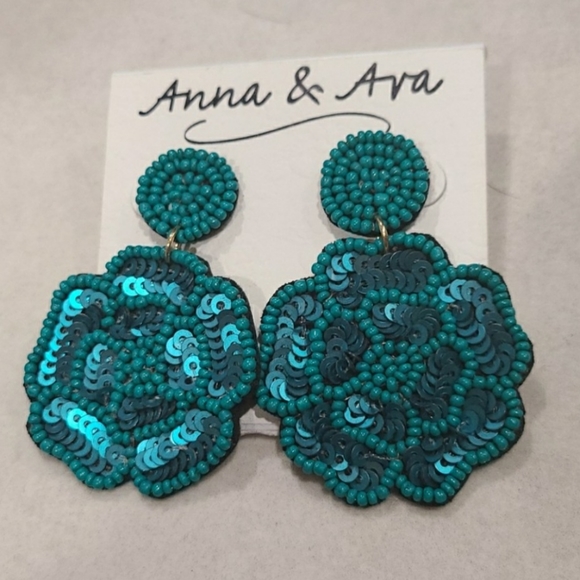 Anna & Ava Jewelry - New FlowerTeal earrings